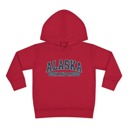 Alaska Born and Raised Classic Collegiate Unisex Toddler Pullover Fleece Hoodie