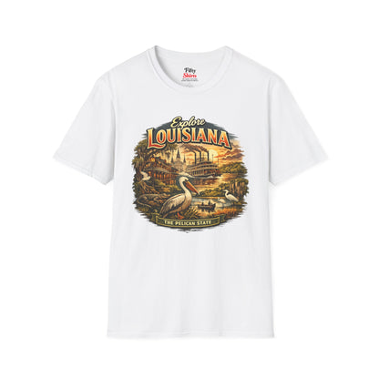 Explore Louisiana Unisex Softstyle T Shirt State Pride Graphic Tee Collections FS03