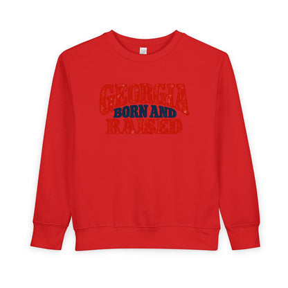 Georgia Born and Raised Retro Unisex Toddler Sweatshirt