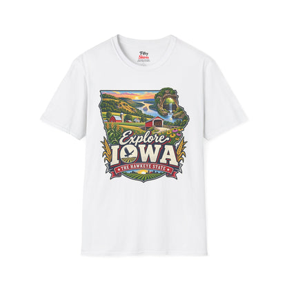 Explore Iowa Unisex Softstyle T Shirt State Pride Graphic Tee Collections FS03