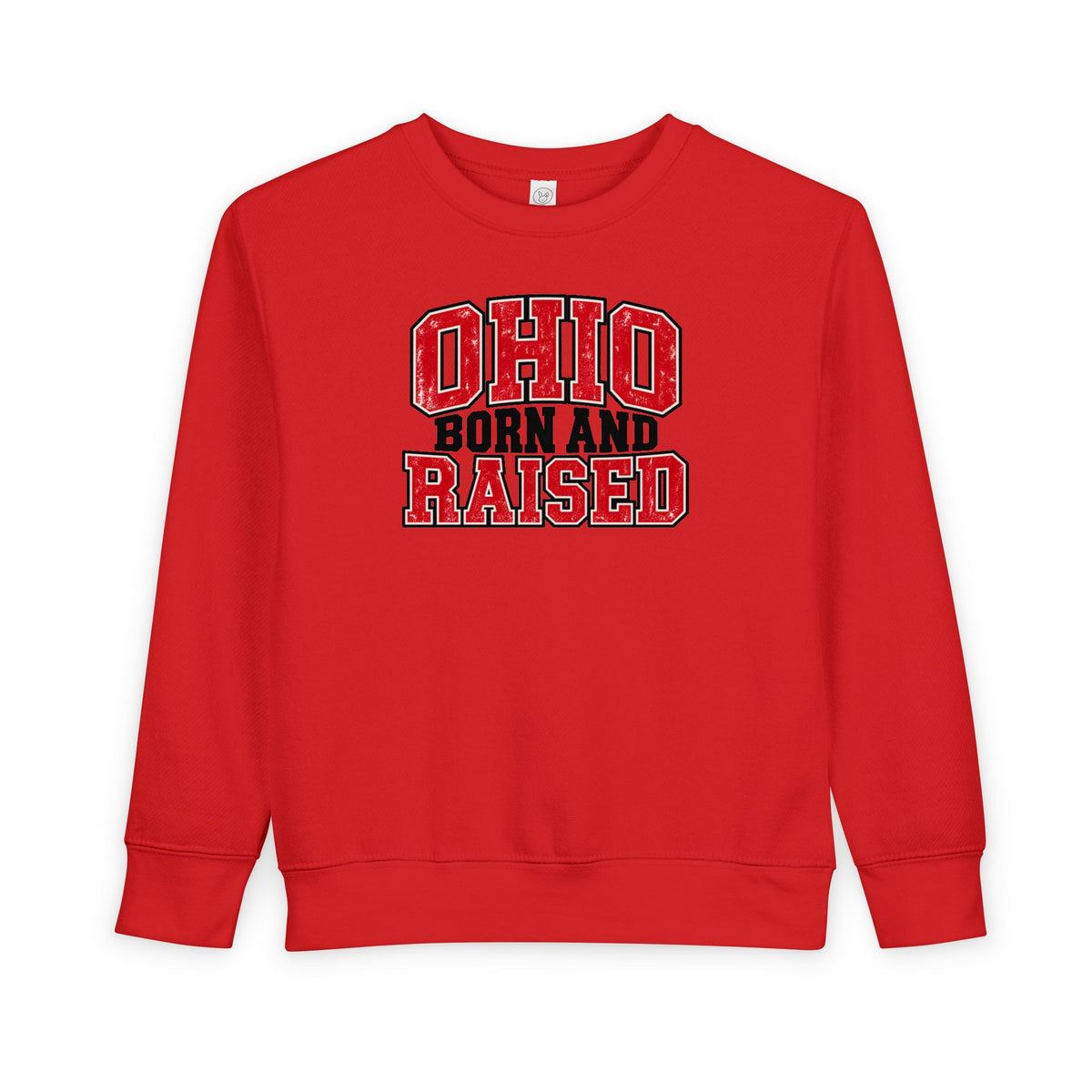 Ohio Born and Raised Vintage Collegiate Unisex Toddler Sweatshirt