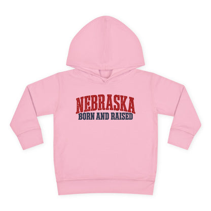 Nebraska Born and Raised Great Plains Heritage Unisex Toddler Pullover Fleece Hoodie