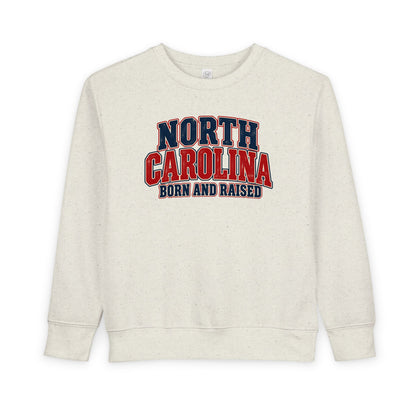 North Carolina Born and Raised Vintage Americana Unisex Toddler Sweatshirt
