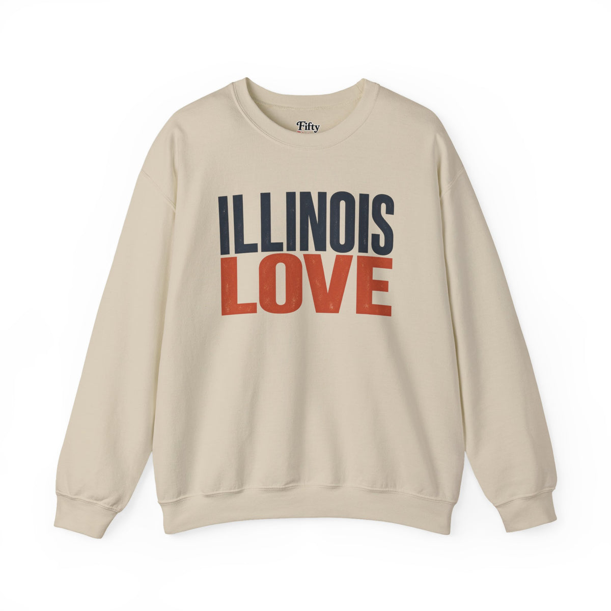 Illinois Love Unisex Crewneck Sweatshirt State Name Graphic