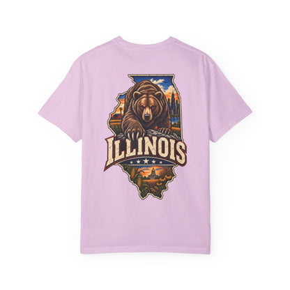 Illinois Bear Emblem Unisex Comfort Color 1717 Streetwear Graphic Tee