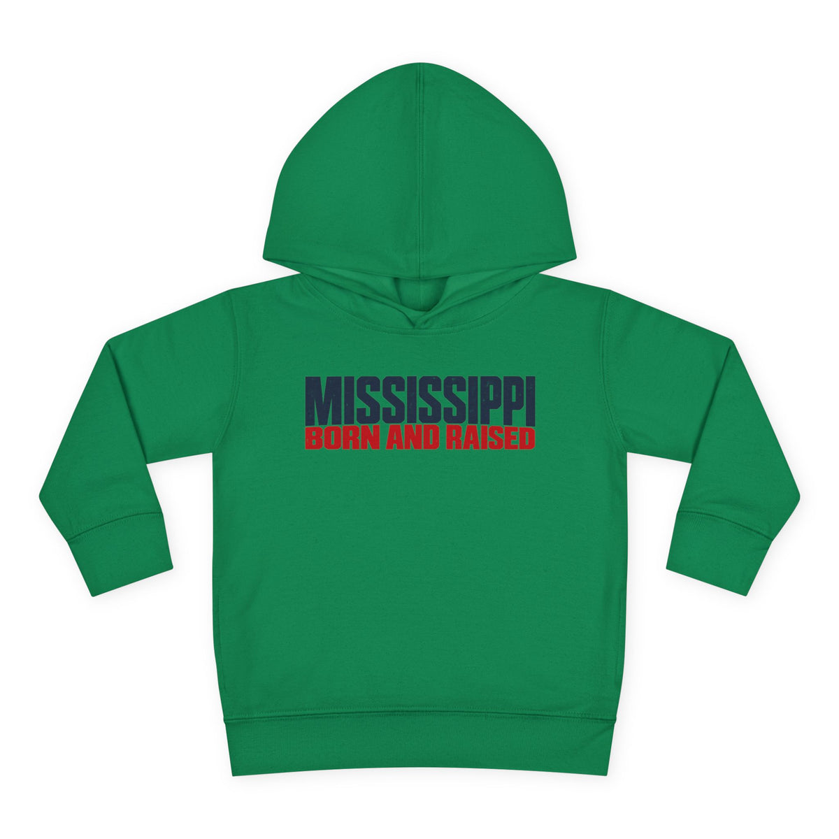 Mississippi Born and Raised Modern Southern Streetwear Unisex Toddler Pullover Fleece Hoodie