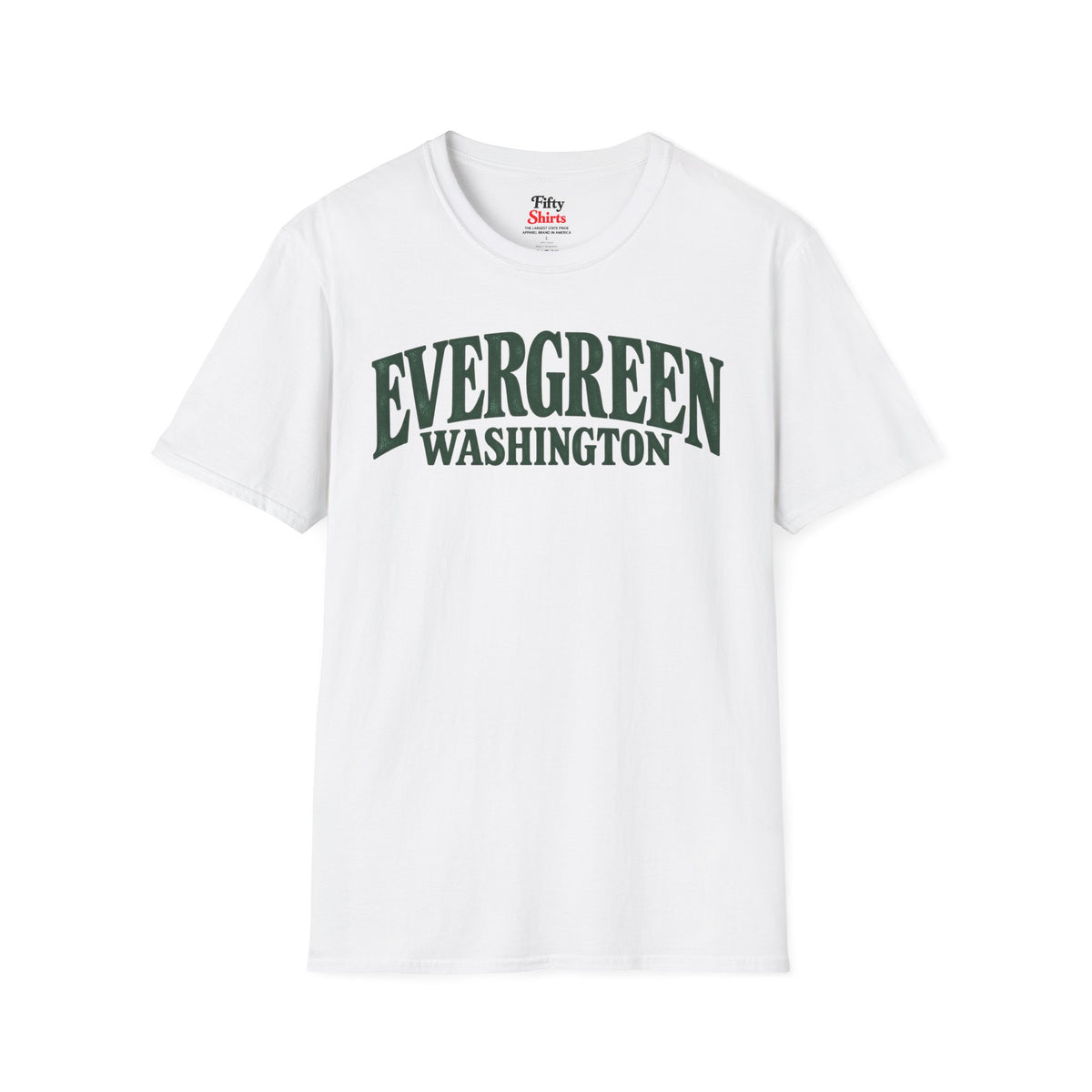 Evergreen Washington Unisex Softstyle T Shirt State Name Graphic Tee