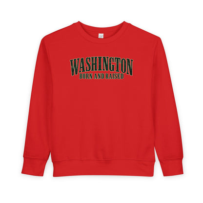 Washington Born and Raised Premium Heritage Unisex Toddler Sweatshirt