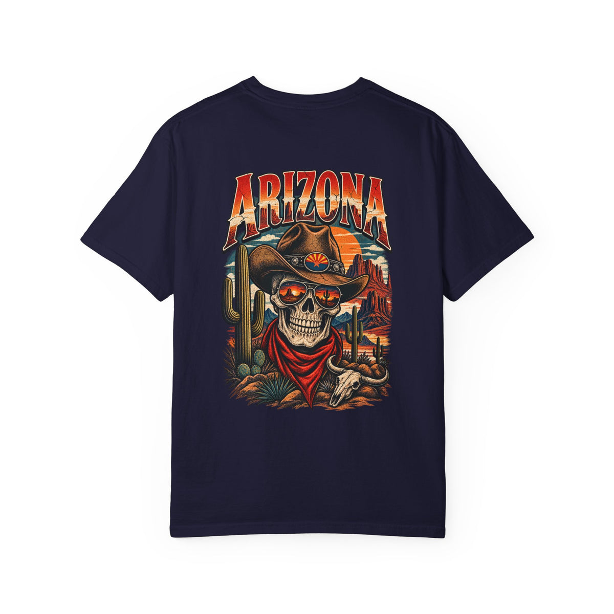 Arizona Skull Desert  Unisex Comfort Color 1717 Streetwear Graphic Tee