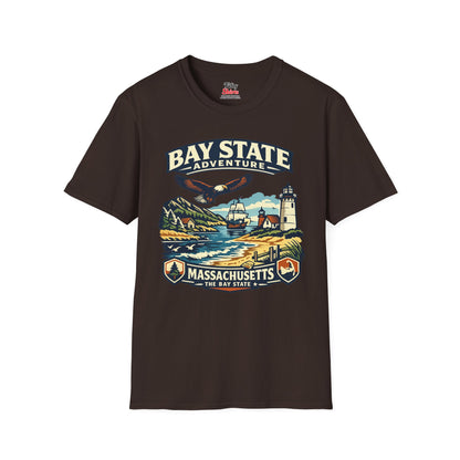 Massachusetts Bay State Adventure Unisex Softstyle T Shirt State Pride Graphic Tee Collections FS03