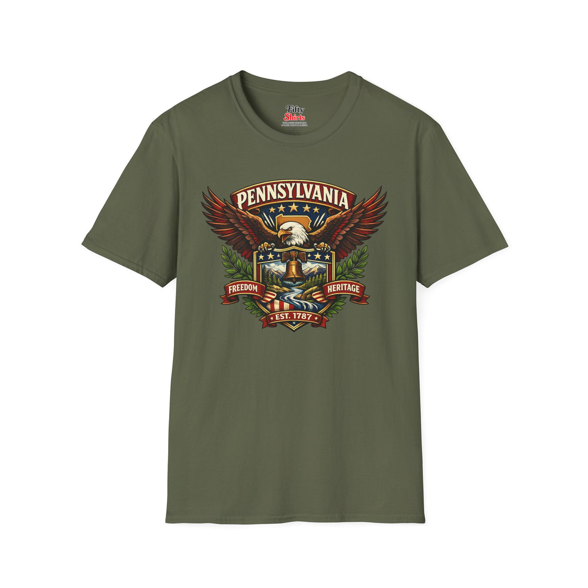 Pennsylvania Americana Eagle Unisex Softstyle T Shirt State Pride Graphic Tee Collections FS03