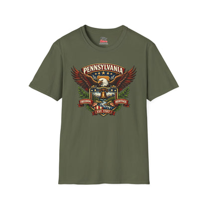 Pennsylvania Americana Eagle Unisex Softstyle T Shirt State Pride Graphic Tee Collections FS03