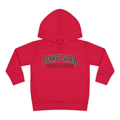 Pennsylvania Born and Raised Classic Souvenir Unisex Toddler Pullover Fleece Hoodie