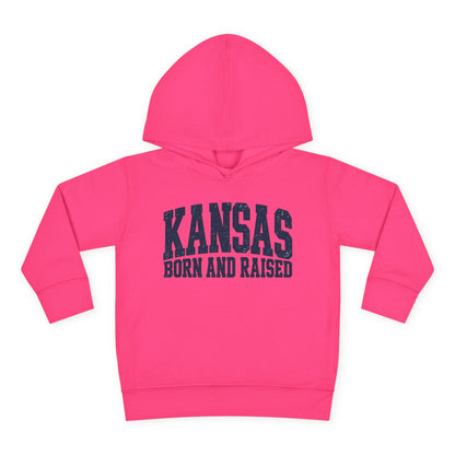 Kansas Born and Raised Bold Athletic Unisex Toddler Pullover Fleece Hoodie