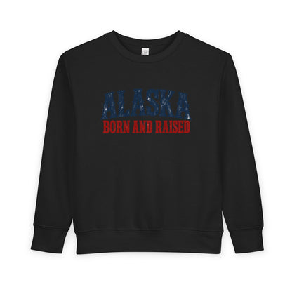 Alaska Born and Raised Rugged Americana Unisex Toddler Sweatshirt