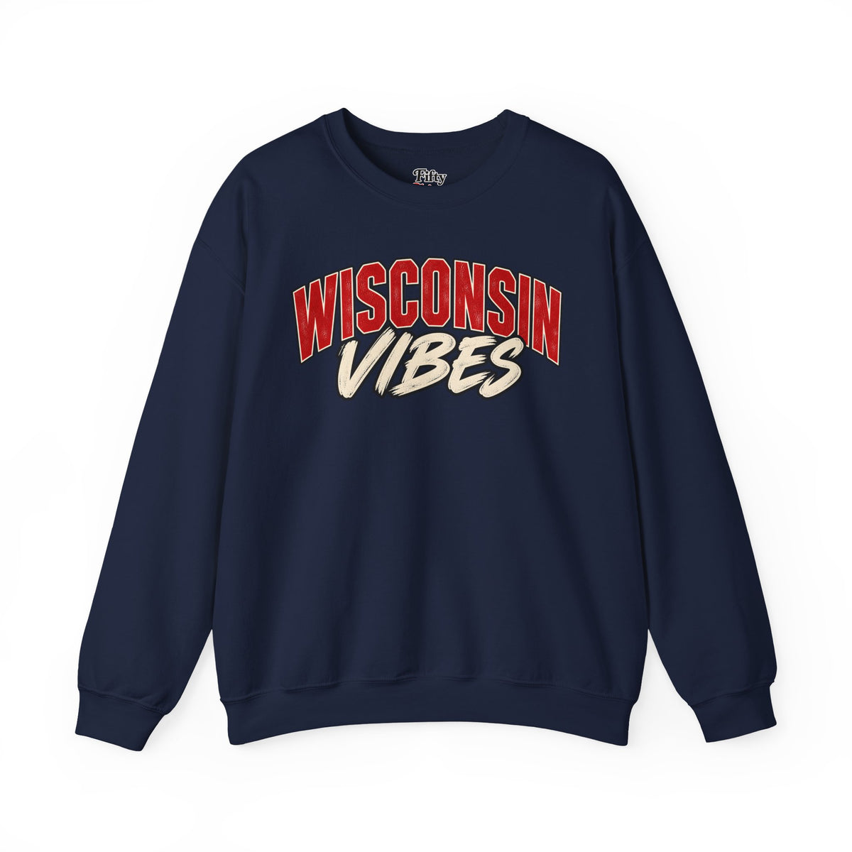 Wisconsin Vibes Unisex Crewneck Sweatshirt State Name Graphic