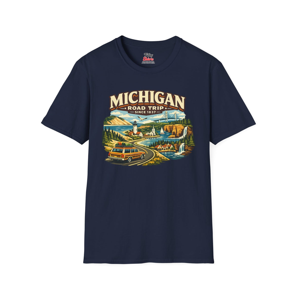 Michigan Road Trip Unisex Softstyle T Shirt State Pride Graphic Tee Collections FS03