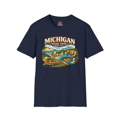 Michigan Road Trip Unisex Softstyle T Shirt State Pride Graphic Tee Collections FS03