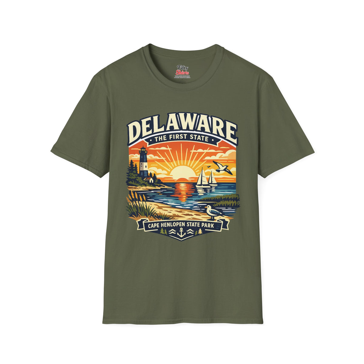 Delaware First State Adventure Unisex Softstyle T Shirt State Pride Graphic Tee Collections FS03