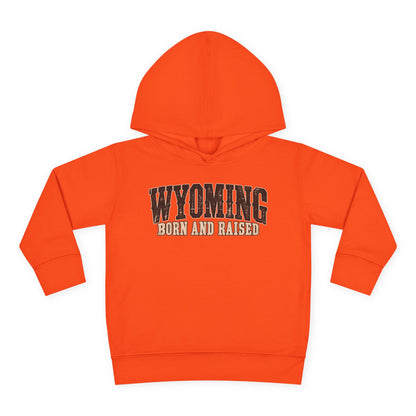 Wyoming Born and Raised Vintage Western Americana Unisex Toddler Pullover Fleece Hoodie