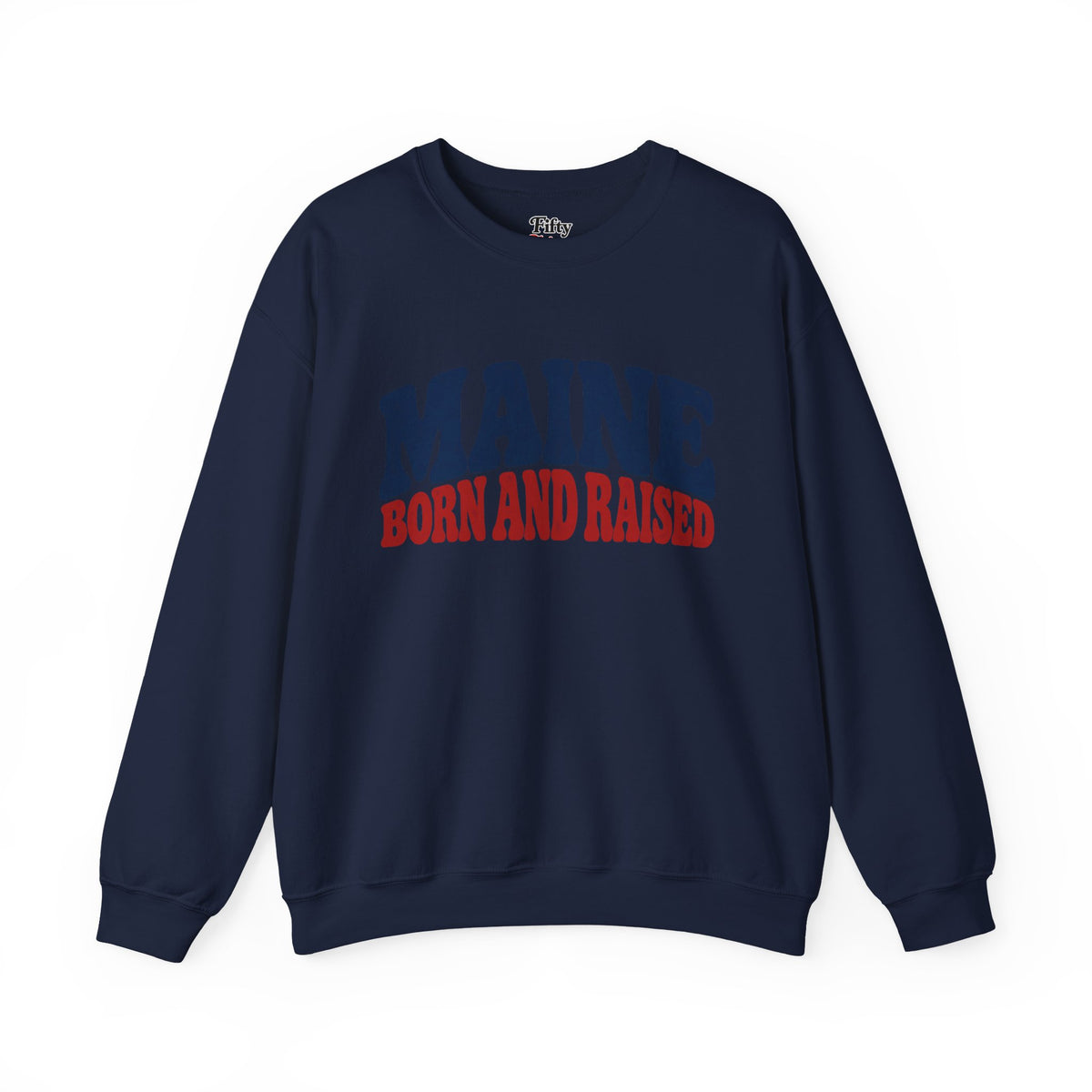 Maine Born and Raised Retro Americana Unisex Sweatshirt Graphic