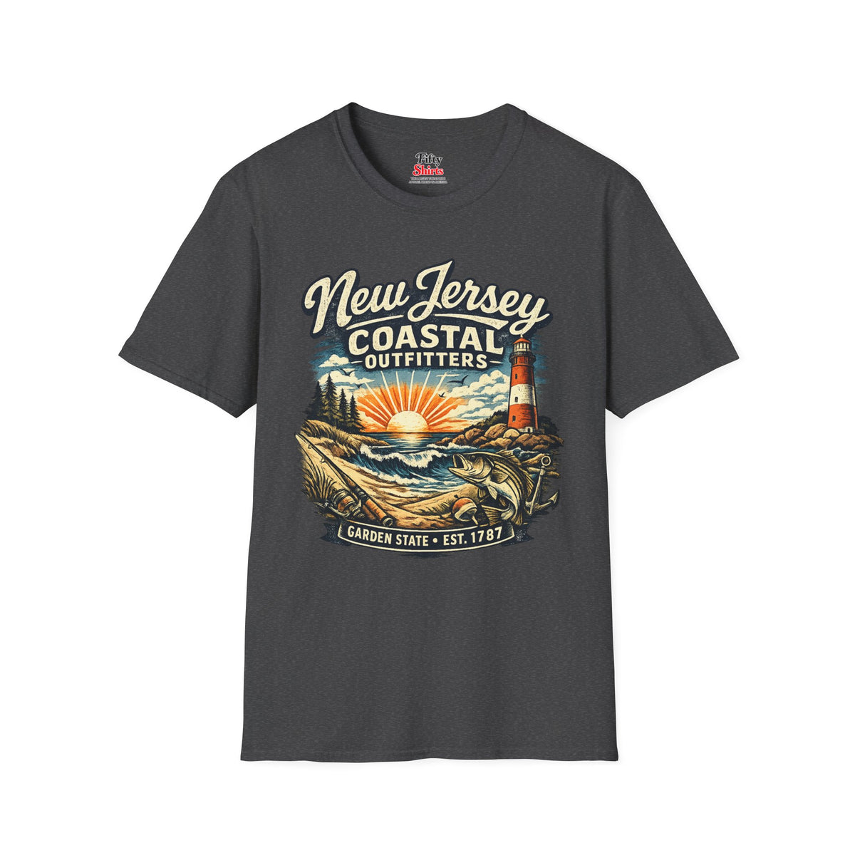 New Jersey Coastal Outfitters Unisex Softstyle T Shirt State Pride Graphic Tee Collections FS03