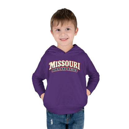 Missouri Born and Raised Retro 1970s Unisex Toddler Pullover Fleece Hoodie