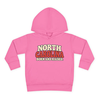 North Carolina Born and Raised Carolina Vintage Unisex Toddler Pullover Fleece Hoodie