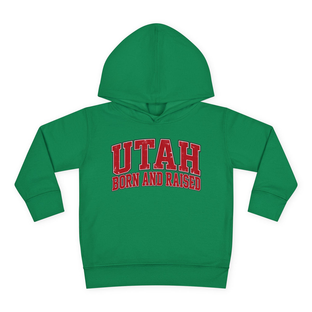 Utah Born and Raised Collegiate Classic Unisex Toddler Pullover Fleece Hoodie