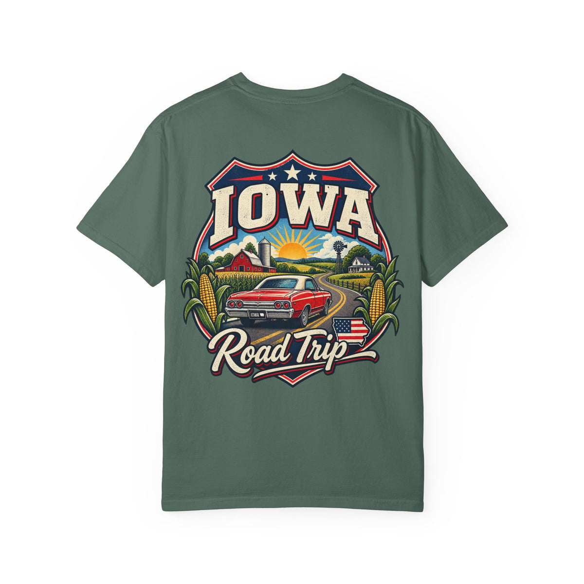 Iowa Road Trip Unisex Comfort Color 1717 Streetwear Graphic Tee