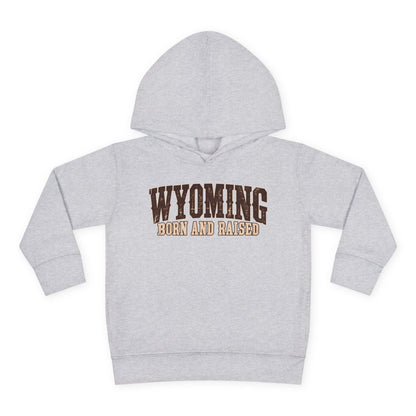 Wyoming Born and Raised Vintage Western Americana Unisex Toddler Pullover Fleece Hoodie