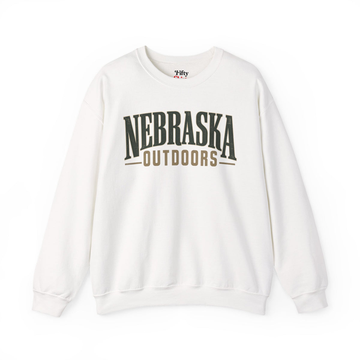 Nebraska Outdoors Unisex Crewneck Sweatshirt State Name Graphic