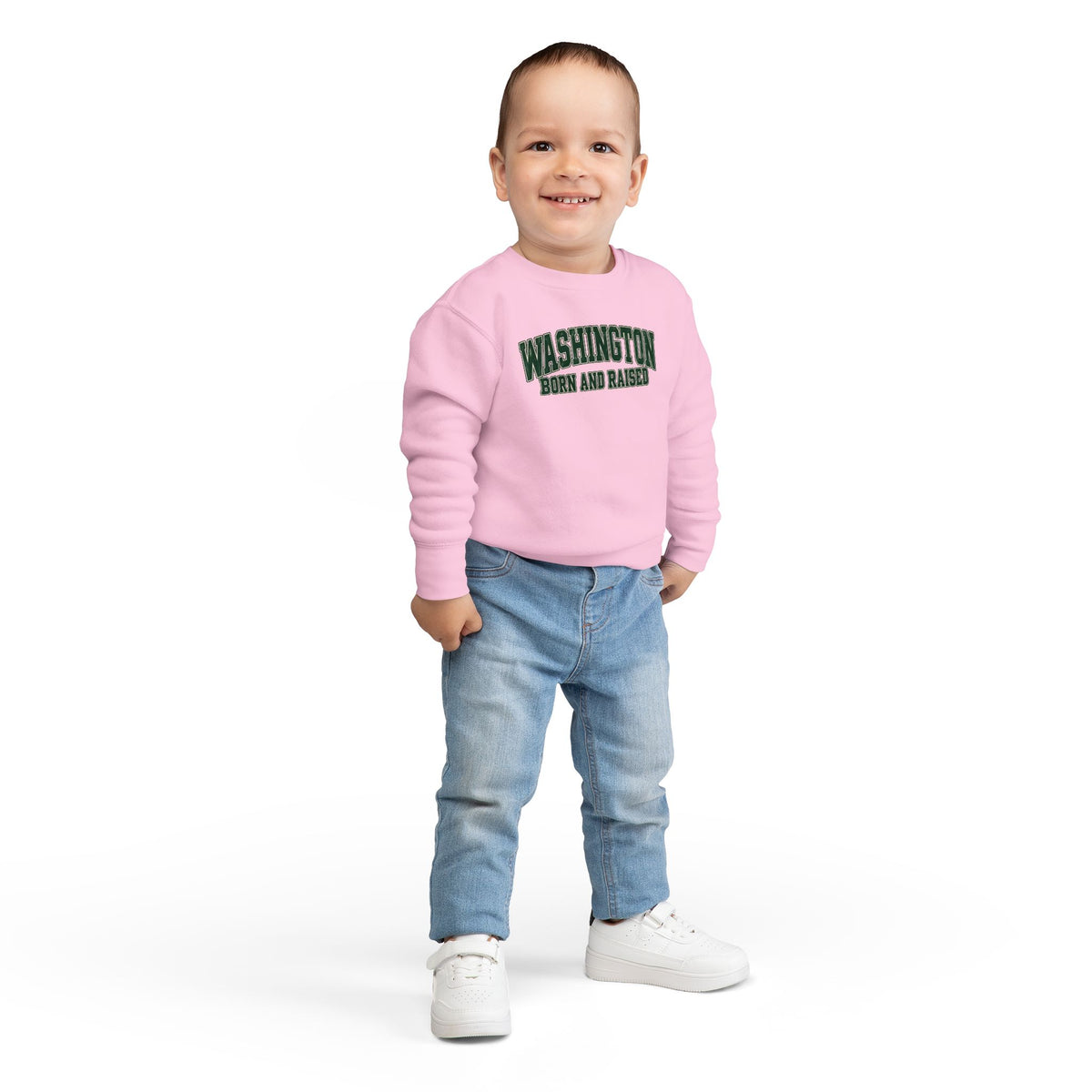 Washington Born and Raised Classic Collegiate Unisex Toddler Sweatshirt