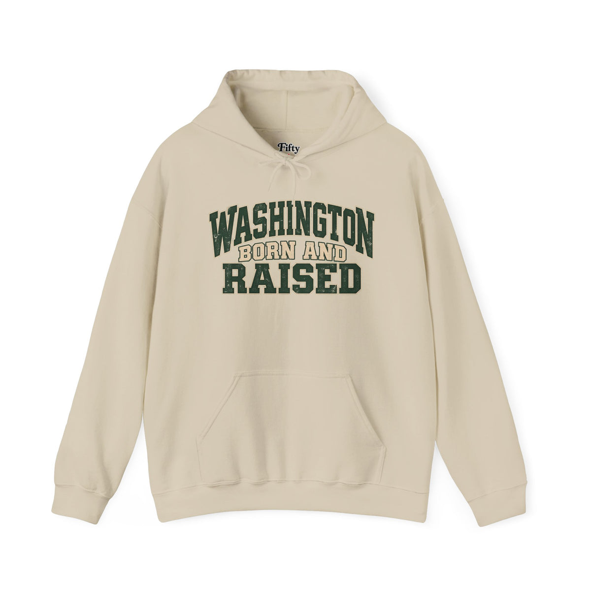 Washington Born and Raised Unisex Hoodie State Name Graphic