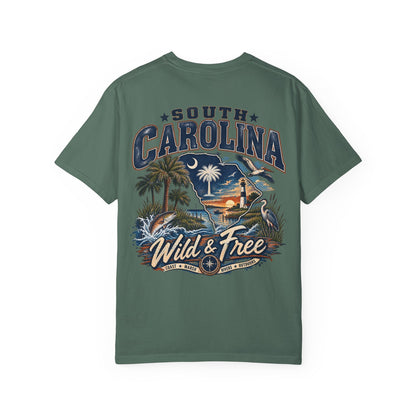 South Carolina Wild & Free Unisex Comfort Color 1717 Streetwear Graphic Tee