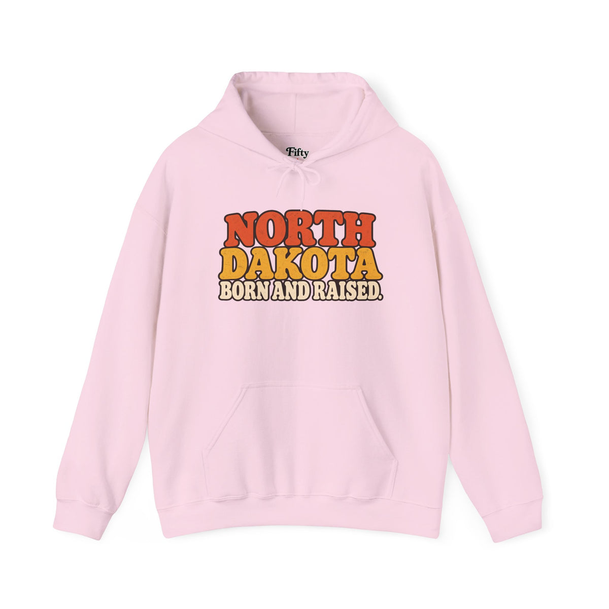 North Dakota Born and Raised 1970s Prairie Retro Unisex Hoodie Graphic