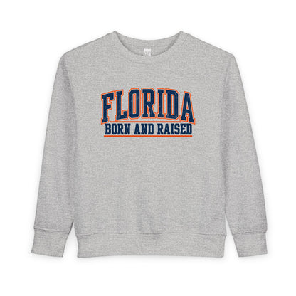 Florida Born and Raised Old-School Athletic Unisex Toddler Sweatshirt