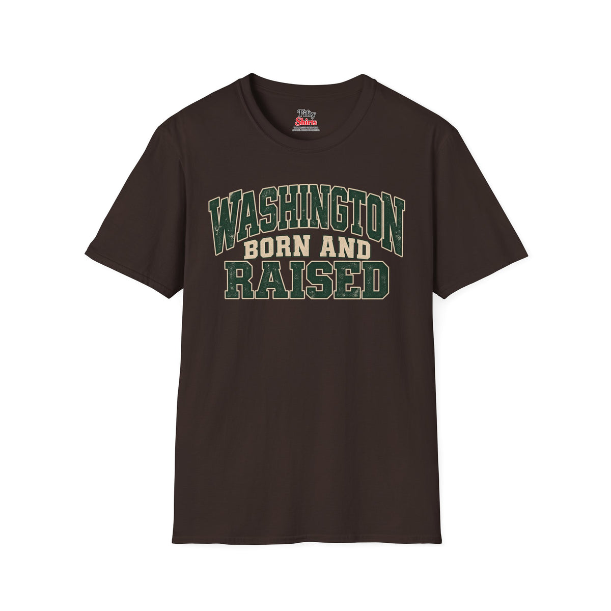 Washington Born and Raised Unisex Softstyle T Shirt State Name Graphic Tee