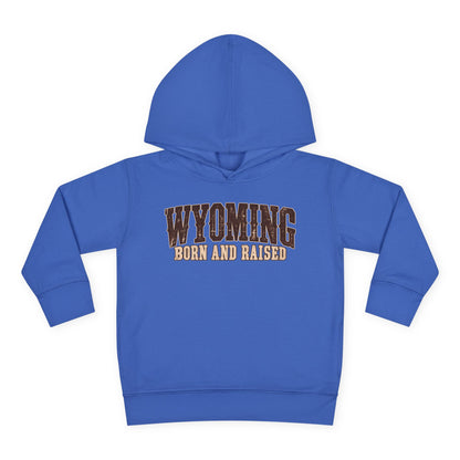 Wyoming Born and Raised Vintage Western Americana Unisex Toddler Pullover Fleece Hoodie
