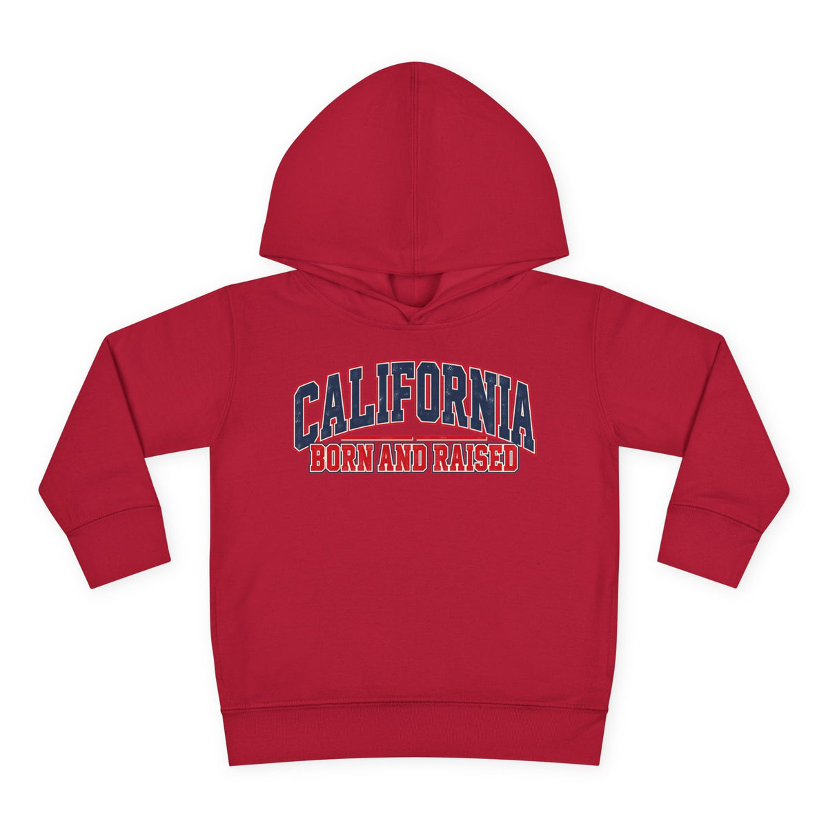California Born and Raised Vintage Collegiate Unisex Toddler Pullover Fleece Hoodie