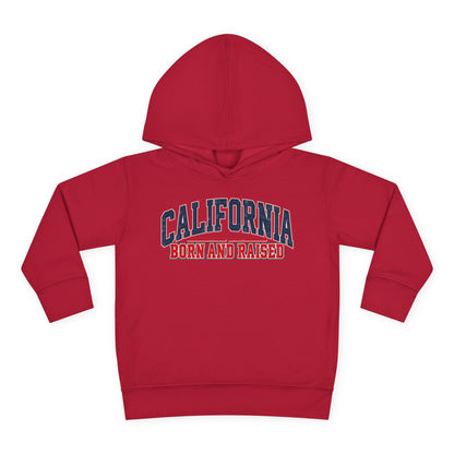 California Born and Raised Vintage Collegiate Unisex Toddler Pullover Fleece Hoodie