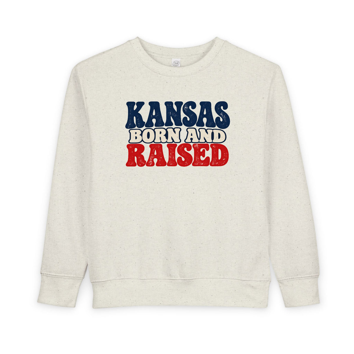 Kansas Born and Raised Retro 1970s Unisex Toddler Sweatshirt