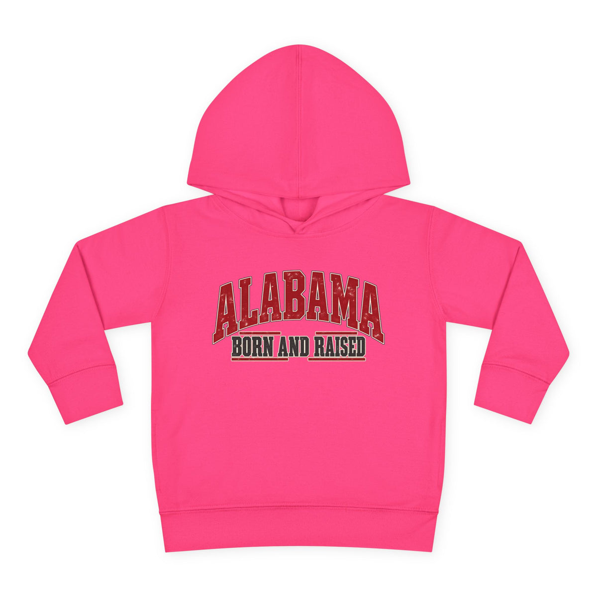 Alabama Born and Raised Bold Southern Americana Unisex Toddler Pullover Fleece Hoodie