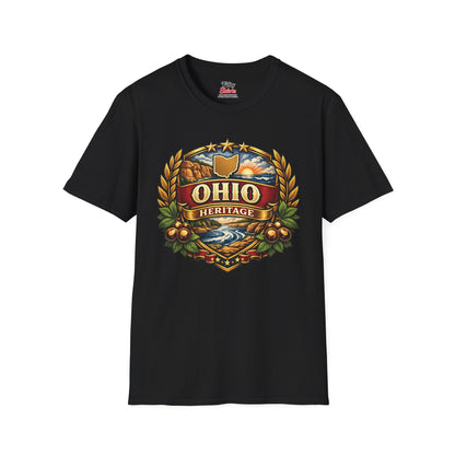 Ohio Heritage Badge Unisex Softstyle T Shirt State Pride Graphic Tee Collections FS03