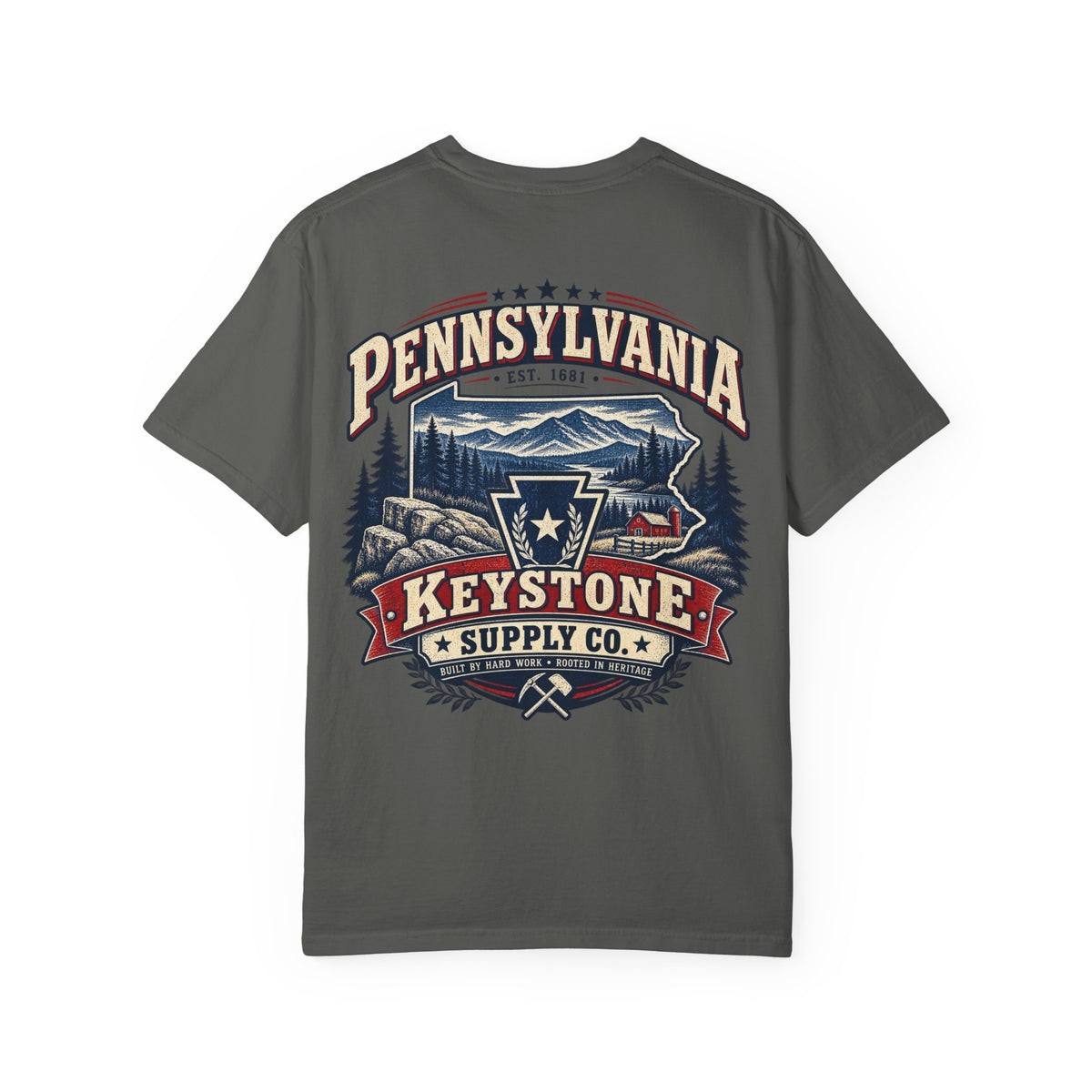Pennsylvania Keystone Supply Co Unisex Comfort Color 1717 Streetwear Graphic Tee