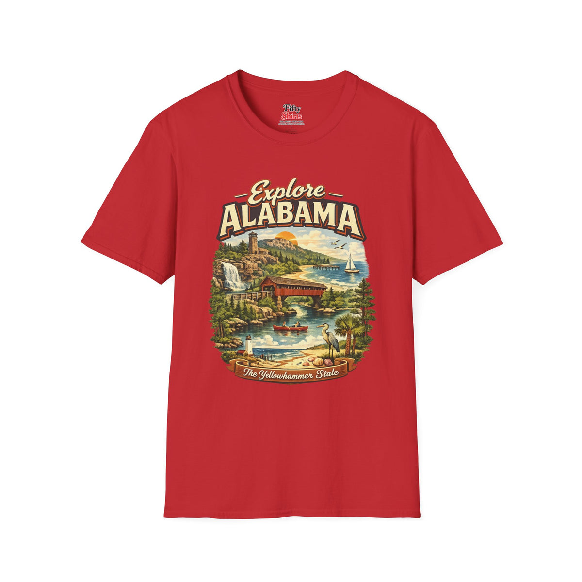 Explore Alabama Unisex Softstyle T Shirt State Pride Graphic Tee Collections FS03