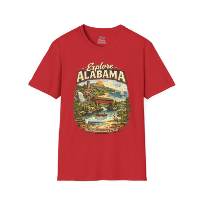 Explore Alabama Unisex Softstyle T Shirt State Pride Graphic Tee Collections FS03