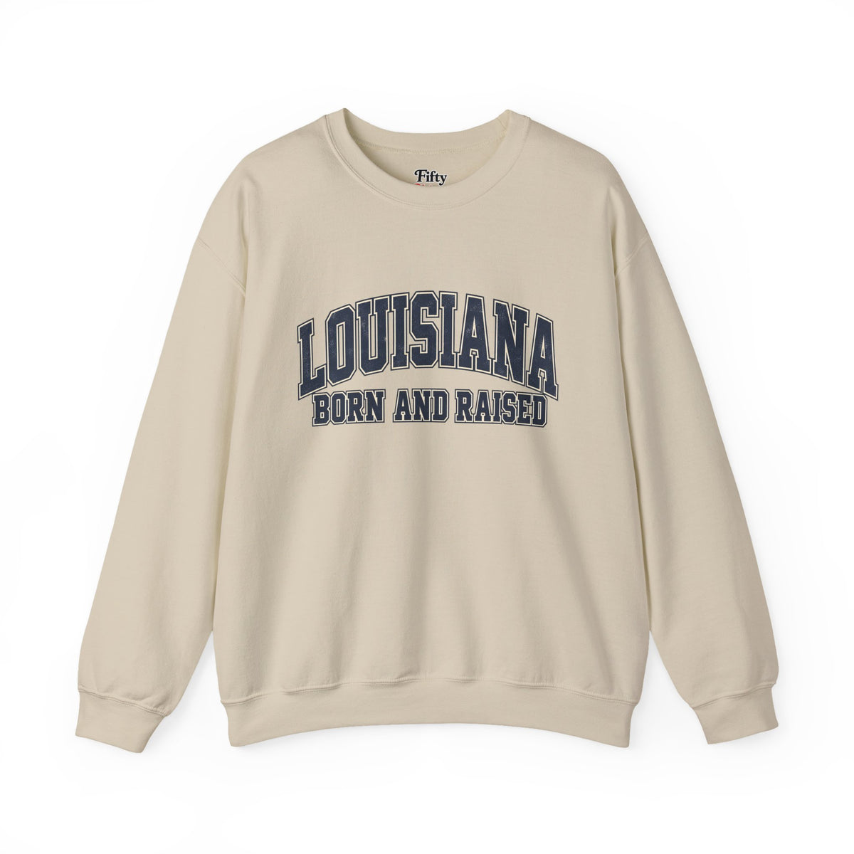 Louisiana Born and Raised Southern Collegiate Unisex Sweatshirt Graphic