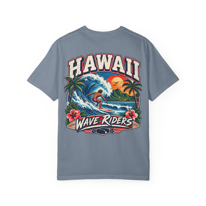 Hawaii Wave Riders Unisex Comfort Color 1717 Streetwear Graphic Tee