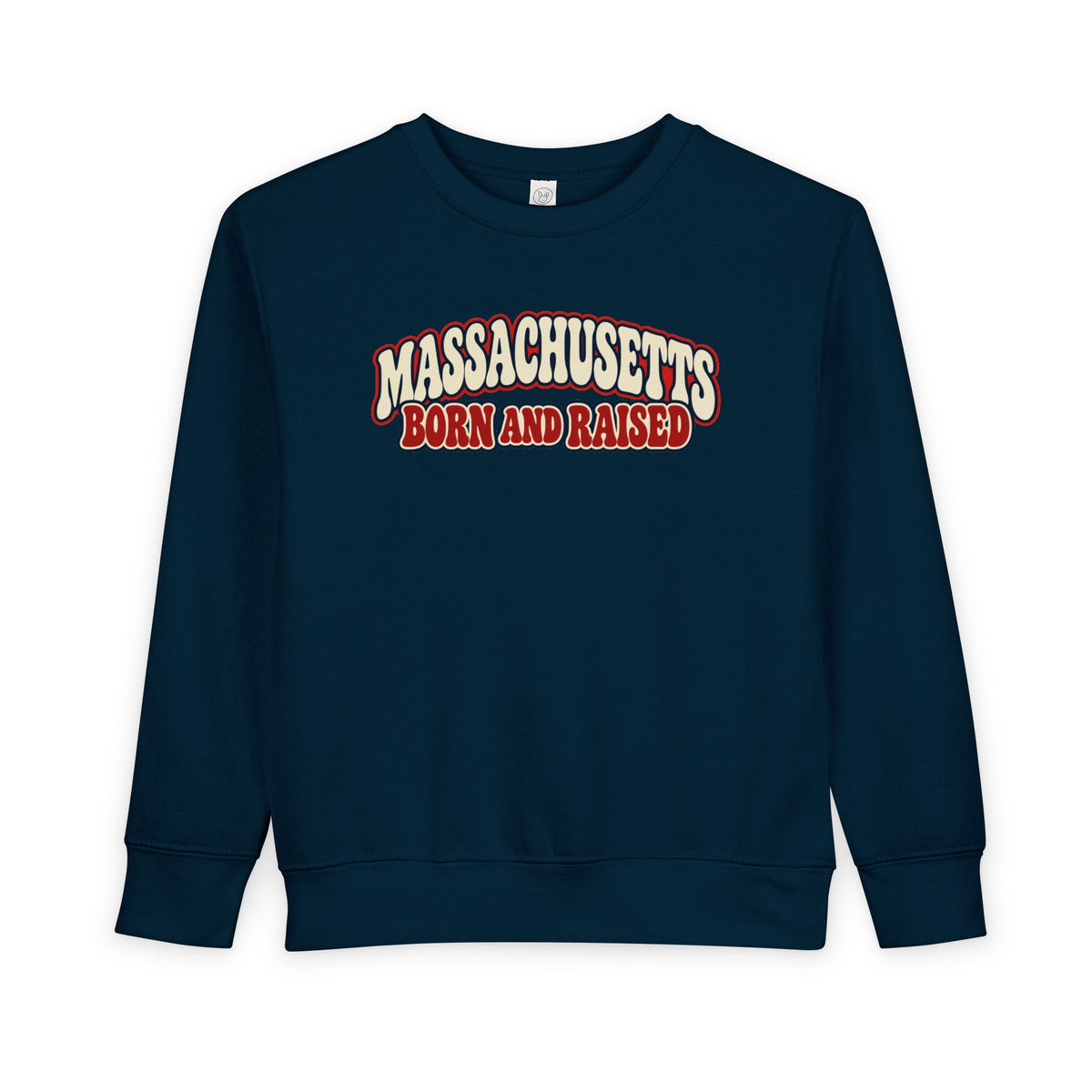 Massachusetts Born and Raised Retro 1970s Unisex Toddler Sweatshirt